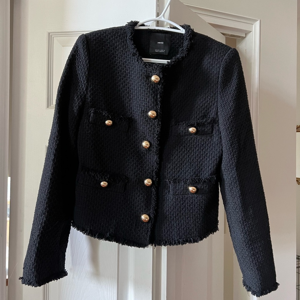 Mango Black Blazer with Gold Buttons